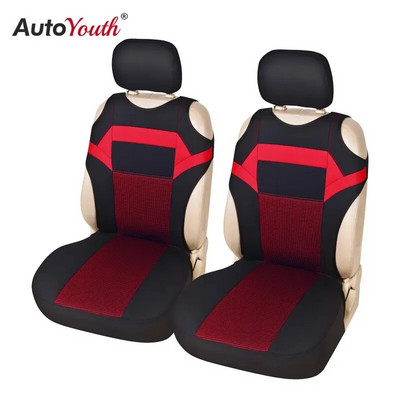 2pcs/set Car Seat Covers Mesh Sponge Interior Accessories T Shirt 3 Color Front Car Seat Cover For Car/Truck/Va/SUV Universal