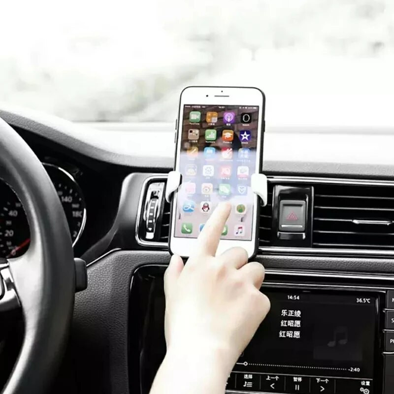 Universāls Gravity auto tālruņa turētājs automašīnas gaisa ventilācijas atveres klipa stiprinājums mobilā tālruņa turētājs mobilā tālruņa statīva atbalsts iPhone tālrunim Samsung