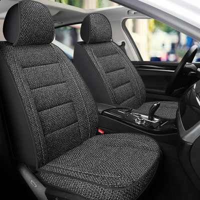 All Inclusive Luxury Car Seat Cover Linen Fabric Anti Slip And Breathable Auto Front Single Seat Cushion Four Seasons Universal