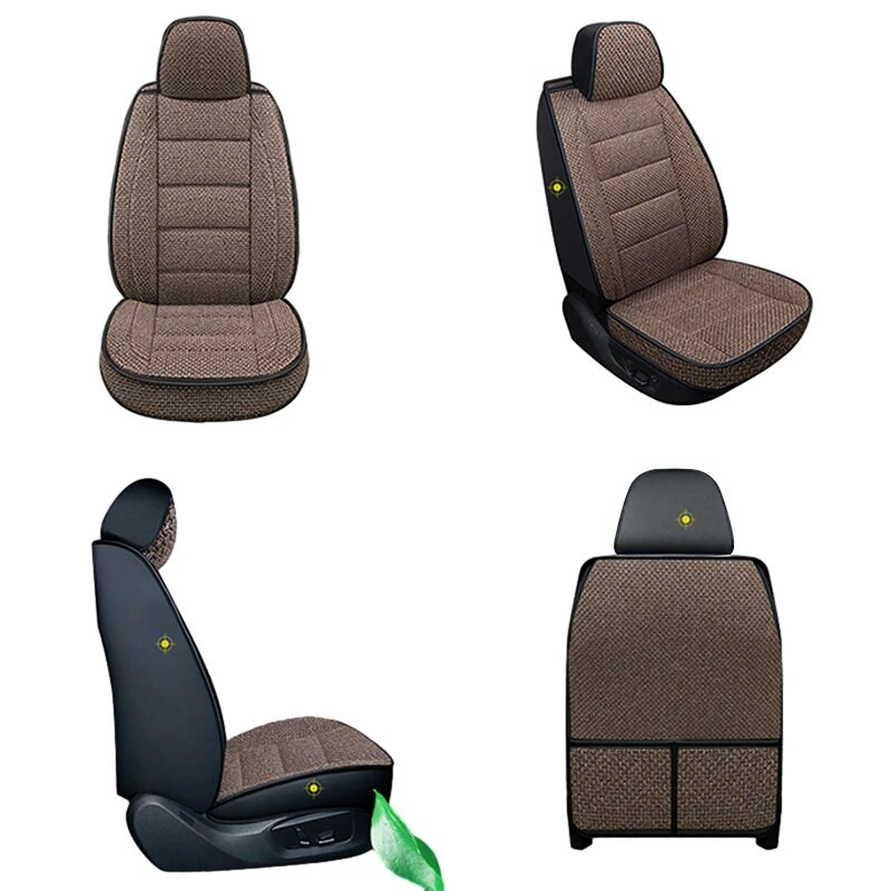 Viss iekļauts Luksusa automašīnas sēdekļa pārvalka lina audums, neslīdošs un elpojošs auto priekšējais viena sēdekļa spilvens Four Seasons universāls
