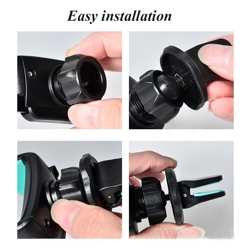 Automašīnas tālruņa turētājs Automātiskā gaisa izvada stiprinājuma klips 360 regulējams automašīnas aksesuāri Universāls mobilais turētājs automašīnas stiprinājuma tālruņa atbalsts