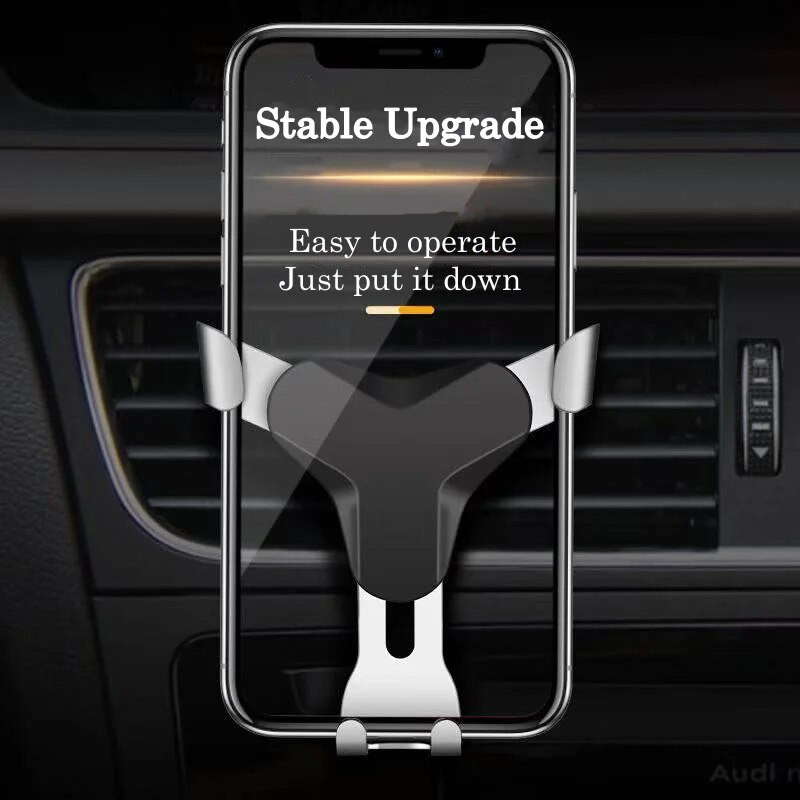 Universāls automašīnas gaisa ventilācijas atveres gravitācijas tālruņa turētāja stiprinājums mobilā tālruņa turētāja mobilā tālruņa statīva atbalsts iPhone tālrunim Samsung