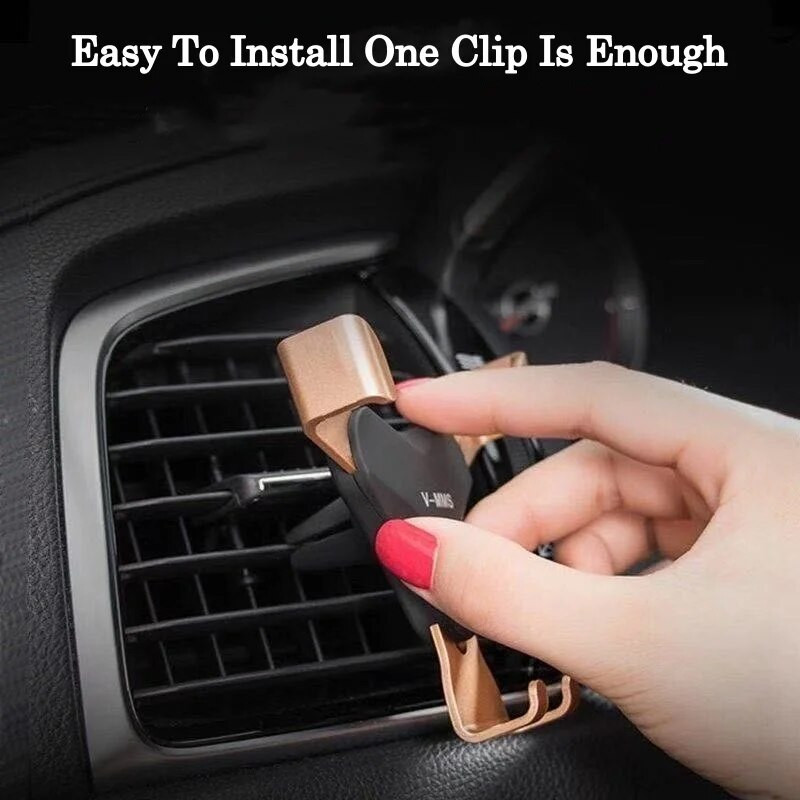 Universāls automašīnas gaisa ventilācijas atveres gravitācijas tālruņa turētāja stiprinājums mobilā tālruņa turētāja mobilā tālruņa statīva atbalsts iPhone tālrunim Samsung