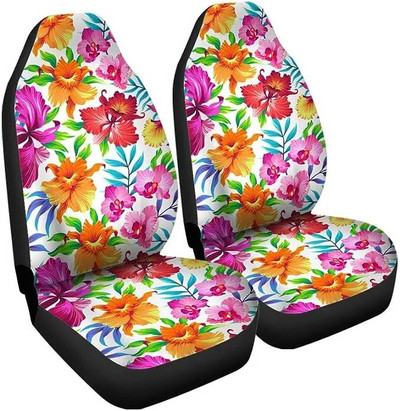 Havaju salu krāsaini tropu ziedi automašīnu sēdekļu pārvalki pilna komplektācija kausa sēdekļu aizsargi kravas automašīnām un apvidus automašīnām Auto sēdekļu pārvalki četrām sezonām