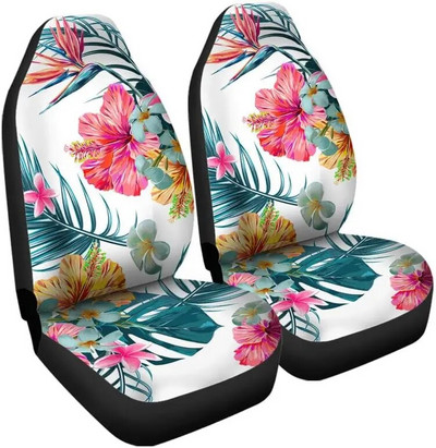 Havaju salu krāsaini tropu ziedi automašīnu sēdekļu pārvalki pilna komplektācija kausa sēdekļu aizsargi kravas automašīnām un apvidus automašīnām Auto sēdekļu pārvalki četrām sezonām