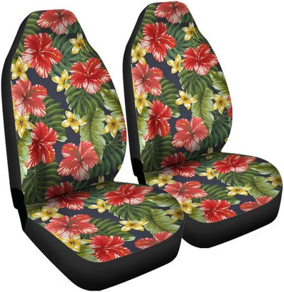 Havaju salu krāsaini tropu ziedi automašīnu sēdekļu pārvalki pilna komplektācija kausa sēdekļu aizsargi kravas automašīnām un apvidus automašīnām Auto sēdekļu pārvalki četrām sezonām