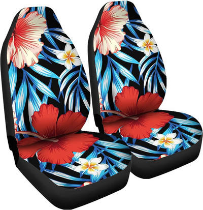 Havaju salu krāsaini tropu ziedi automašīnu sēdekļu pārvalki pilna komplektācija kausa sēdekļu aizsargi kravas automašīnām un apvidus automašīnām Auto sēdekļu pārvalki četrām sezonām
