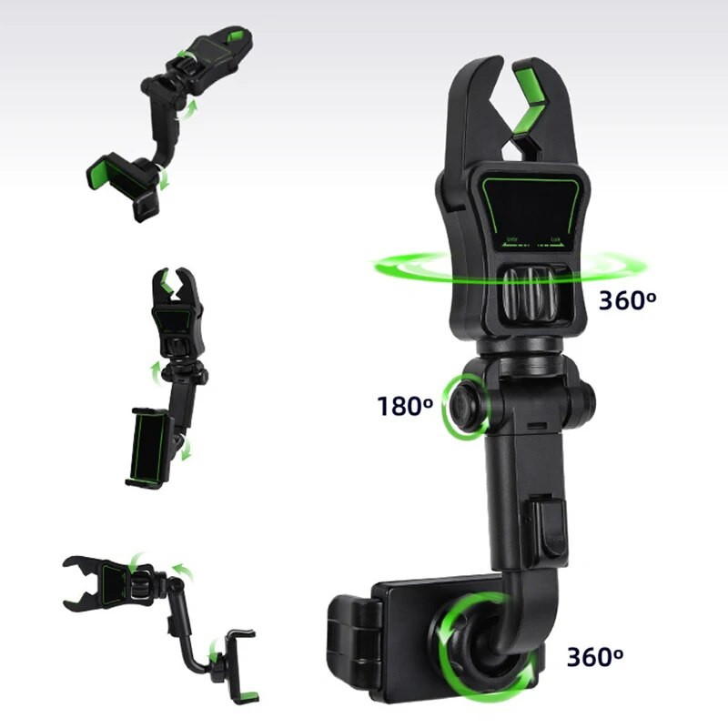 Automašīnas tālruņa turētāja stiprinājums atpakaļskata spoguļa kronšteins Universāls daudzfunkcionāls automašīnas mobilā tālruņa turētājs automašīnas mobilā tālruņa GPS atbalsts