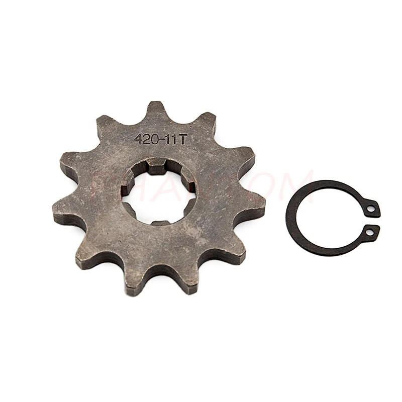 420 10T 11T 12T 13T 14T 15T 16T 17T 18T 19T zobs 17mm ID priekšējais dzinēja zobrats motocikla daļai