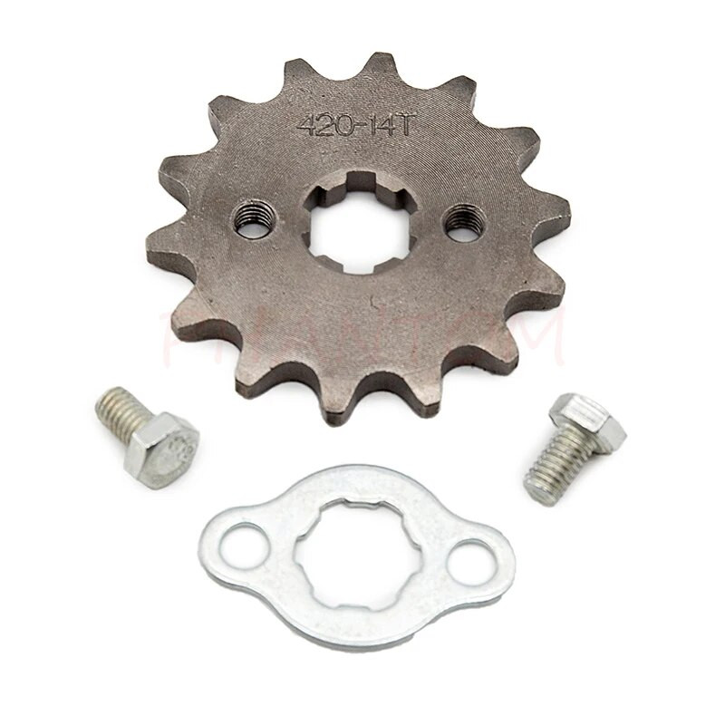 420 10T 11T 12T 13T 14T 15T 16T 17T 18T 19T zobs 17mm ID priekšējais dzinēja zobrats motocikla daļai