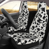 Vintage Cow Print autoistme kate 2 tükki Must valge lehma auto tarvikud Animal Print autoistme kaitsmed sadulatekk