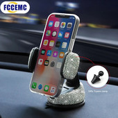 Dimanta mobilā telefona turētājs automašīnas piesūcējam gaisa izplūdes atverei mobilā tālruņa turētājs brīvi rotē Auto salona aksesuāri meitenēm