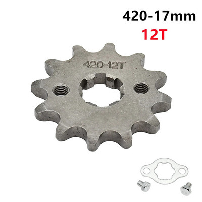 Motocikla ķēdes zobrats 17mm 10T 11T 12T 13T 14T 15T 16T 17T 18T 19T paredzēts 50cc 70cc 90cc 110cc priekšējais dzinējs 420 zobrati