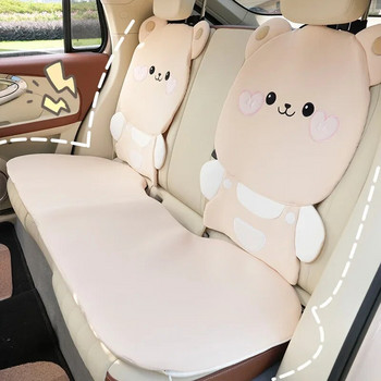 Нова 3D карикатура на мечка Подложка за възглавница за столче за кола Удобна дишаща калъфка за възглавница за автомобилна седалка Вътрешна декорация Автомобилни аксесоари