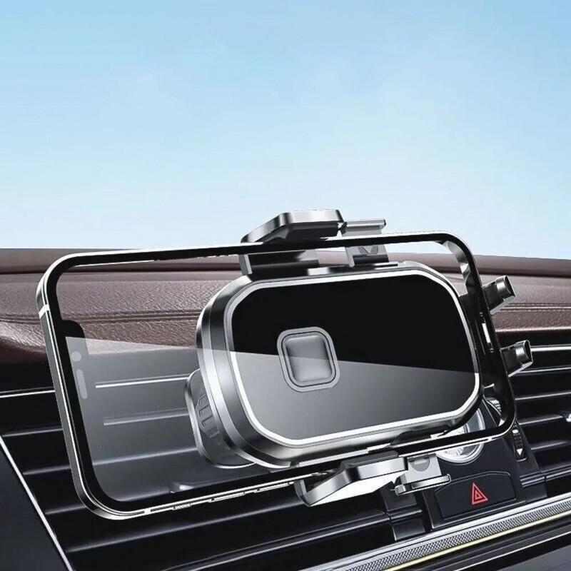 Jauns 360° pagriežams Gravity automašīnas tālruņa turētājs automašīnas ventilācijas atverēs ar klipu stiprināms viedtālruņa turētājs ar pagarinājuma stieņa kronšteinu GPS atbalsts