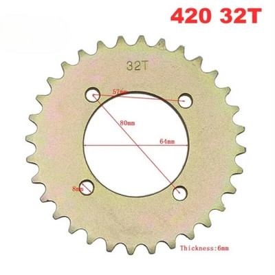 Motociklu ķēde Kart Beach auto aksesuāri Apvidus auto Zobu rati 420 /428 zobu plāksne 428 pārnesums Daquan