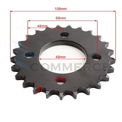 1 tk 420/428 kett 25T hammas 48mm tagumine ketiratas 110cc 125cc 140cc mootorratta Pit Dirt Bike ATV Buggy Go Kart Quad osad