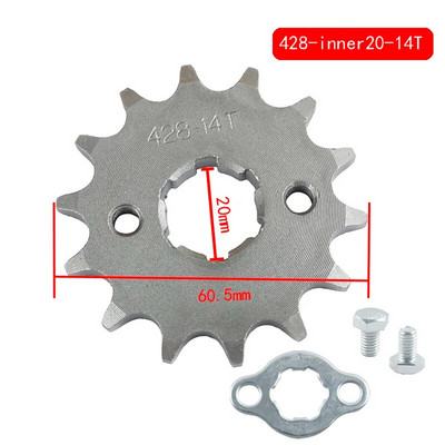 428# 17mm 20mm ketivedu 10/11/12/13/14 hammastega eesmine mootori ketiratas KAYO BSE SSR SDG Dirt Pit Bike ATV Quad osadele