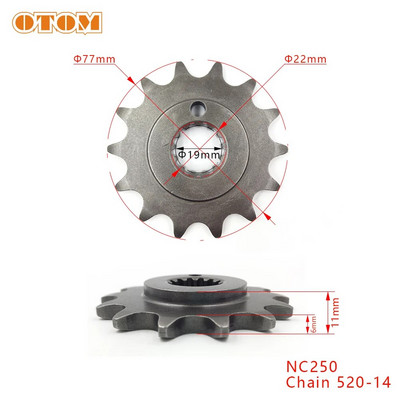 OTOM Mootorratas 520 13T 14T esihammasratas Mootori ketiratta sepistamine ZONGSHEN NC250 AVANTIS MOTOLAND KAYO BRZ GR8 Off-Road jaoks