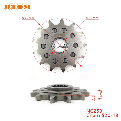 OTOM Mootorratas 520 13T 14T esihammasratas Mootori ketiratta sepistamine ZONGSHEN NC250 AVANTIS MOTOLAND KAYO BRZ GR8 Off-Road jaoks