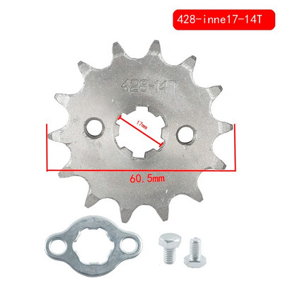 Ketiajam 428# 17mm 10T 11T 12T 13T 14T 15T 16T 17T 18T 19T hammastega eesmine mootoriratas KAYO BSE SSR SDG osade jaoks