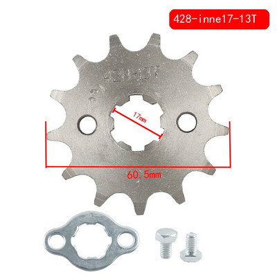 Ketiajam 428# 17mm 10T 11T 12T 13T 14T 15T 16T 17T 18T 19T hammastega eesmine mootoriratas KAYO BSE SSR SDG osade jaoks