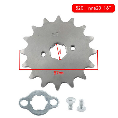 Priekšējais dzinēja zobrats 520 × ķēde 20 mm kvadracikla četru riteņu motocikls 10t 11t 12t 13t 14t 15t 16t 17t 18t 19t 20t