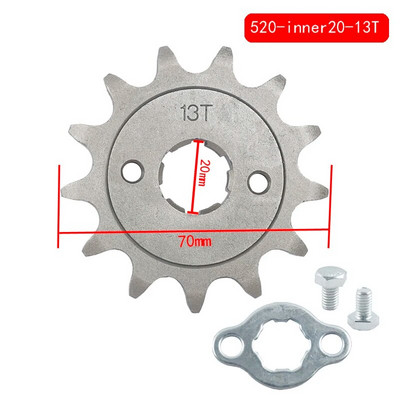 Priekšējais dzinēja zobrats 520 × ķēde 20 mm kvadracikla četru riteņu motocikls 10t 11t 12t 13t 14t 15t 16t 17t 18t 19t 20t