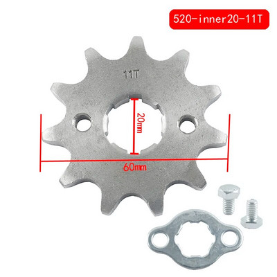 Priekšējais dzinēja zobrats 520 × ķēde 20 mm kvadracikla četru riteņu motocikls 10t 11t 12t 13t 14t 15t 16t 17t 18t 19t 20t