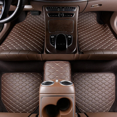 Covorașe universale pentru podea auto din piele PU tampoane pentru picior pentru auto, set de 5 bucăți de protecție pentru interiorul auto, accesorii covoare pentru interior