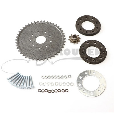 44 zobu aizmugurējā piedziņas ķēdes rata dzinēja komplekts montāžas spilventiņu komplekts, kas piemērots 49 cc 66 cc 80 cc motorizētu velosipēdu velosipēdu daļām