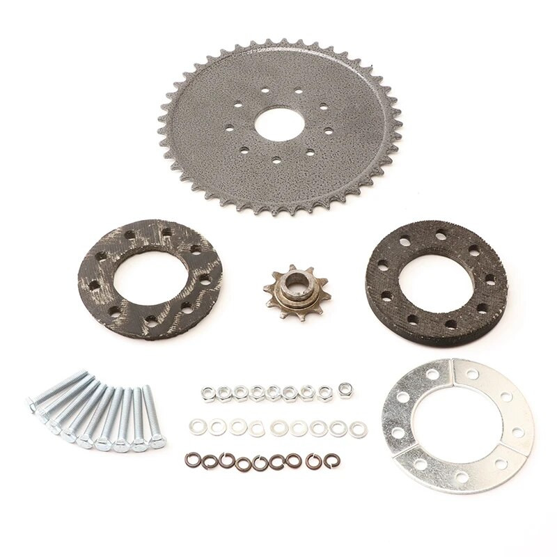 44 zobu aizmugurējā piedziņas ķēdes rata dzinēja komplekts montāžas spilventiņu komplekts, kas piemērots 49 cc 66 cc 80 cc motorizētu velosipēdu velosipēdu daļām