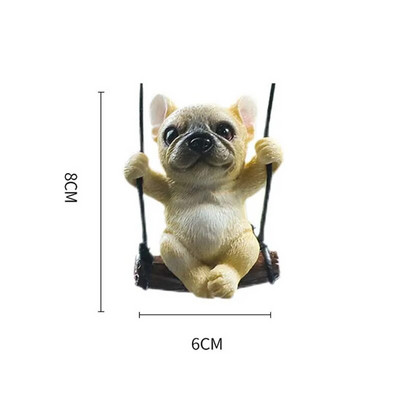 Jauni Resin Cute Dog Anime Auto aksesuāri Šūpoles Bulldog Kulons Auto Atpakaļskata Spoguļu rotājumi Dzimšanas dienas dāvanu pārim aksesuāri