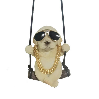 Jauni Resin Cute Dog Anime Auto aksesuāri Šūpoles Bulldog Kulons Auto Atpakaļskata Spoguļu rotājumi Dzimšanas dienas dāvanu pārim aksesuāri