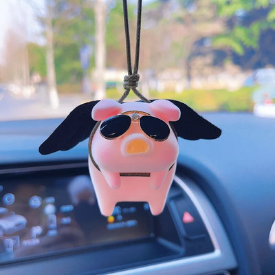 Armas Ingel Pig auto sisekujundustarvikud Lendav siga Auto tahavaatepeegli ripats auto interjööri tarvikutele