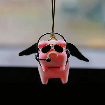 Armas Ingel Pig auto sisekujundustarvikud Lendav siga Auto tahavaatepeegli ripats auto interjööri tarvikutele