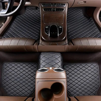 5Pcs Waterproof Leather Car Floor Mats Set Universal Car Floor Mat Protector Automobile Interior Carpet Car Interior Accessories