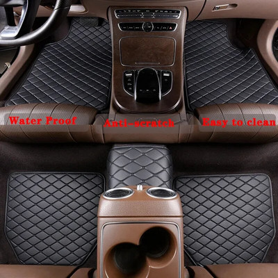 5PCS Universal Car Floor Mats Waterproof PU Leather Car Protector Front Rear Full Set Auto Foot Car Carpet Accessories Interior