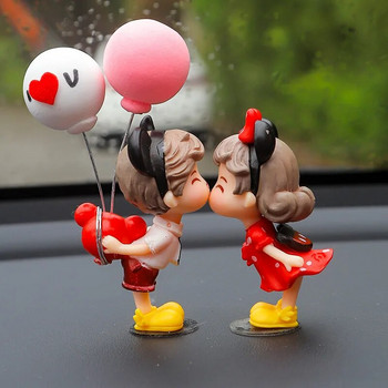 Αξεσουάρ αυτοκινήτου Χαριτωμένα κινούμενα σχέδια Ζευγάρια Δράση Φιγούρες Φιγούρες Μπαλόνι Στολίδι Auto εσωτερικό ταμπλό για κορίτσια Δώρα Πτώση