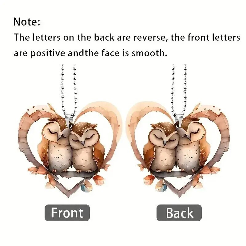 Spārnotais dubultais lidojošs putns, akrila dekoratīvais kulons, interjera atpakaļskata spoguļa dekoratīvais kulons, divdimensiju plakans kulons