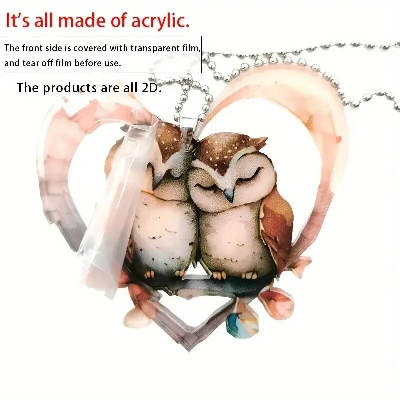 Spārnotais dubultais lidojošs putns, akrila dekoratīvais kulons, interjera atpakaļskata spoguļa dekoratīvais kulons, divdimensiju plakans kulons