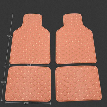 4 части първокласни кожени подложки за кола Стилни издръжливи защитни Аксесоари за интериора на всички превозни средства Подложка за крака на кола Лесно почистване