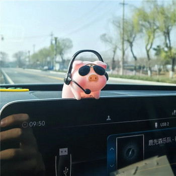 Χαριτωμένο γουρούνι με γυαλιά Κρεμαστό αυτοκίνητο Κρεμαστό με καθρέφτη πίσω καθρέφτη Swing Pig Coche Αξεσουάρ εσωτερικής διακόσμησης Δημιουργικό δώρο