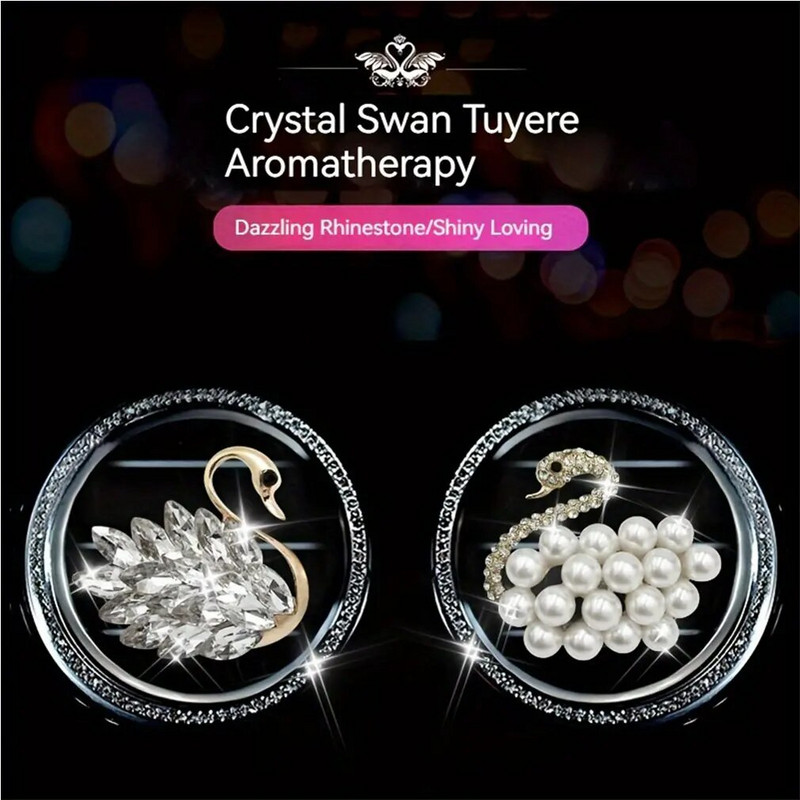 2gab Diamond Swan Auto aksesuāri meitenēm Pāriem Gulbis Auto gaisa atsvaidzinātājs Smaržu difuzors Rozā dimanta auto ornaments Dāvana