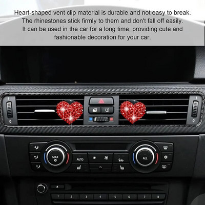 2 tk auto õhutusava klambri õhuvärskendaja väljalaskeklamber Bling Crystal Heart Charms auto õhuava klambrid autode kaunistustarvikud Wo jaoks