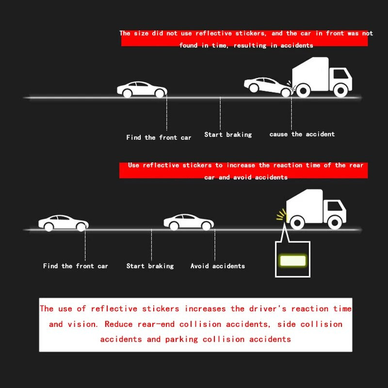 Automobilio buferio šviesą atspindintys lipdukai Šviesą atspindintys įspėjamieji juostelė Saugūs atšvaito lipdukai lipdukai