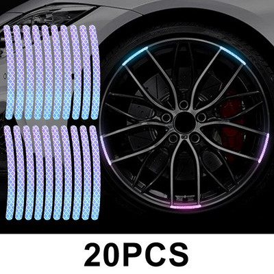 20 tk autoratta rummu helkurkleebis vikerkaar fluorestsents helendav triip lint Auto mootorratta kleebised öine sõiduohutus