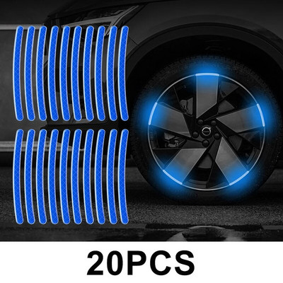 20 tk autoratta rummu helkurkleebis vikerkaar fluorestsents helendav triip lint Auto mootorratta kleebised öine sõiduohutus
