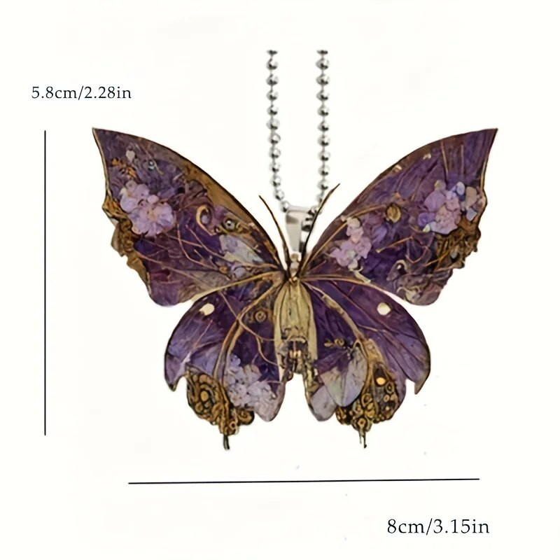 Μωβ Butterfly Car Εσωτερικό μενταγιόν, Διακοσμητικό μενταγιόν, Αξεσουάρ διακόσμησης Χριστουγεννιάτικου δέντρου για διακοπές, Halloween For Car