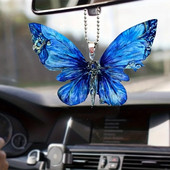 Skaists 2D Butterfly automašīnas spoguļa kulons — lieliski piemērots svētku dekoriem un atslēgu piekariņiem!